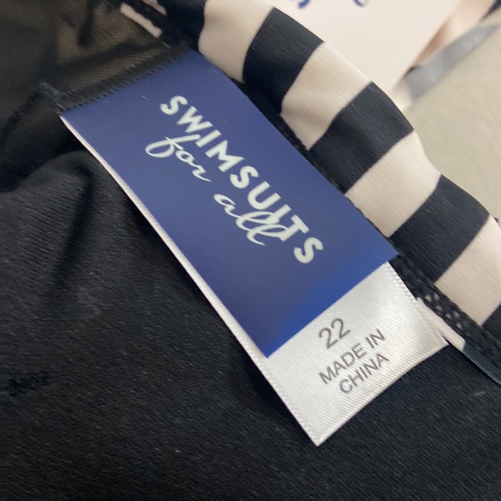 NWT Swim Suits For All  Women Size 22 Black & White Halter Tankini - Picture 7 of 7